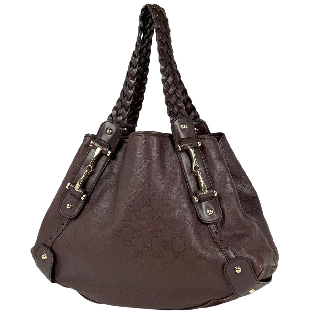 Gucci Guccissima Tote Bag Horsebit Guccissima Leather Brown
